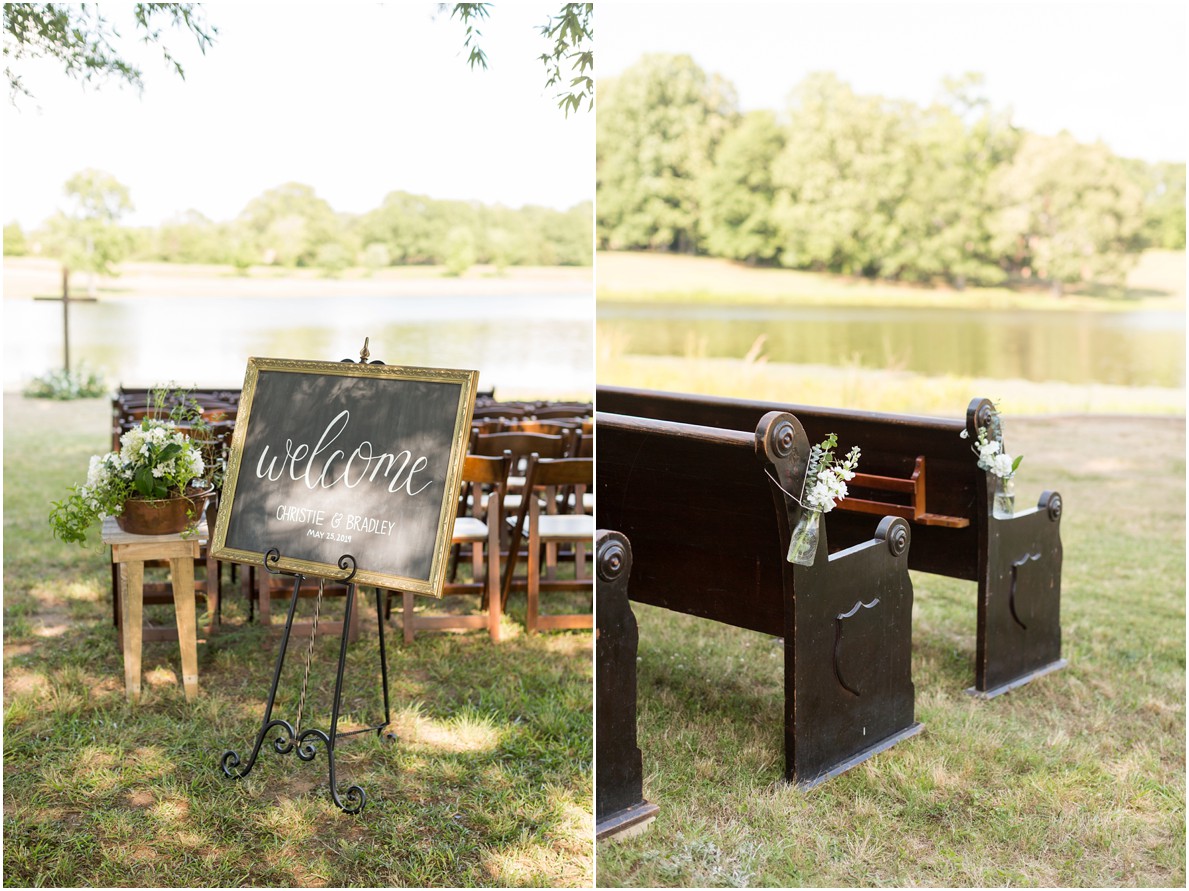 outdoor ceremony details at the oaks