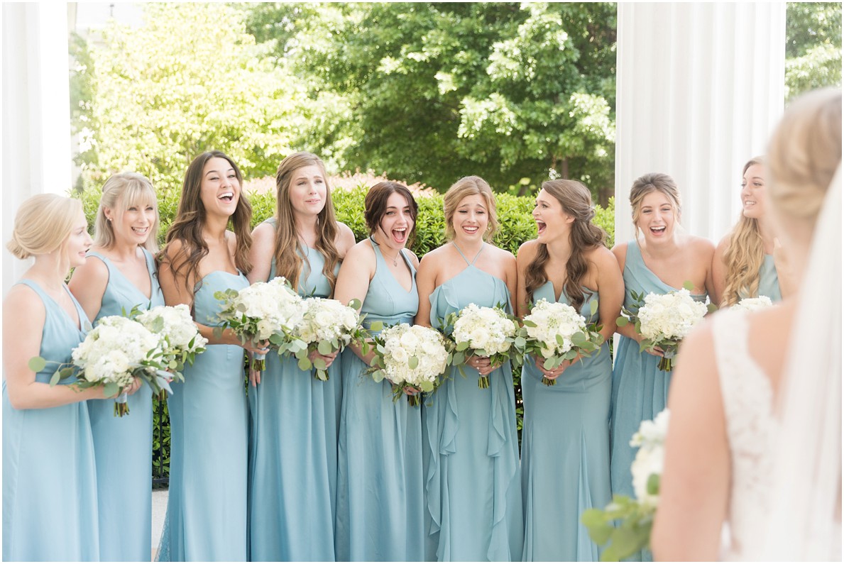 bridesmaids reaction first look