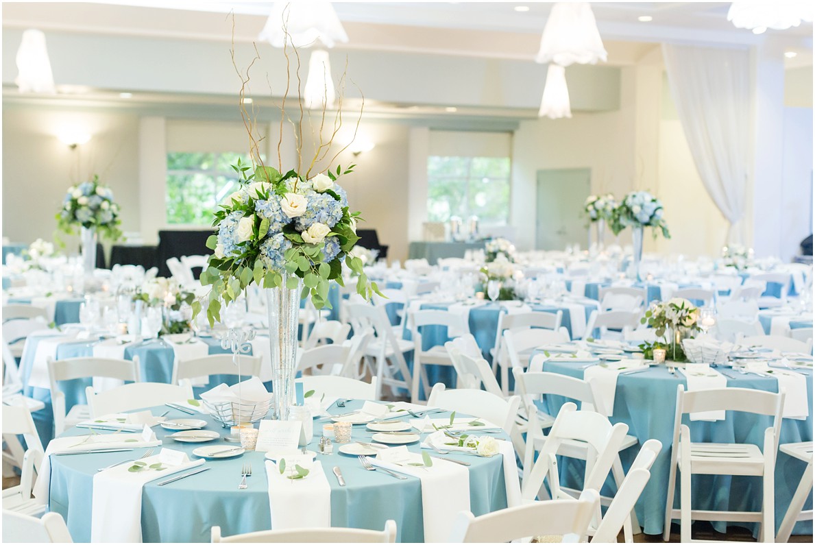 blue floral centerpieces atlanta reception