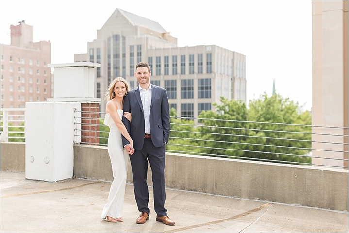downtown greenville rooftop engagement session