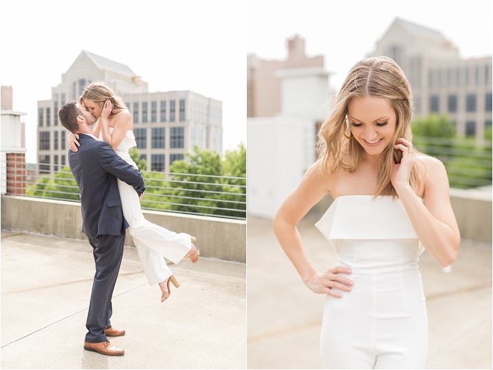 downtown greenville rooftop engagement session