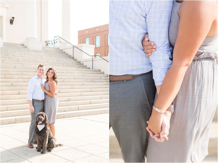 bright airy greenville engagement photography puppy