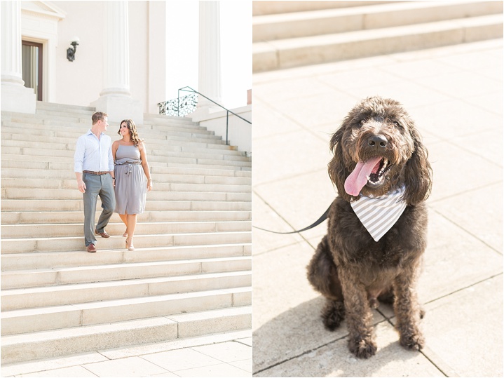 urban downtown greenville engagement session puppy
