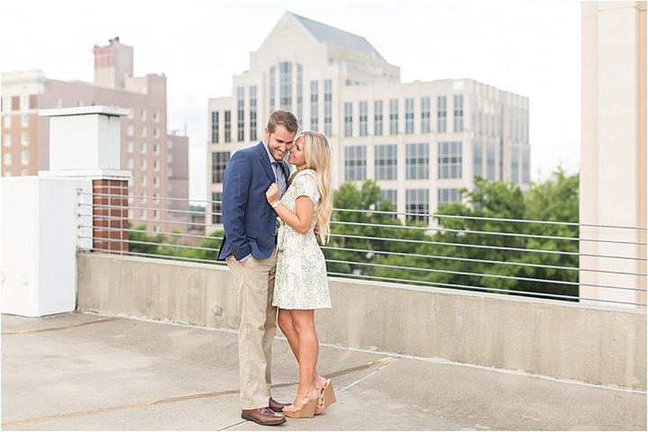 downtown greenville rooftop engagement