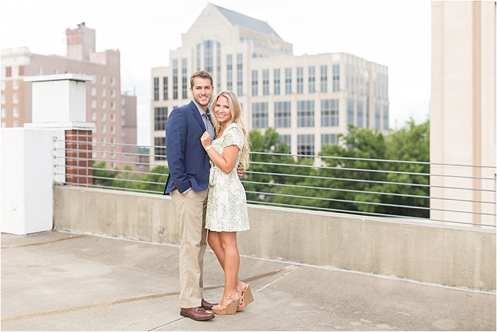 light airy rooftop engagement session