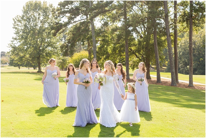 Fall Spartanburg Country Club Wedding Lavender Bridal Party