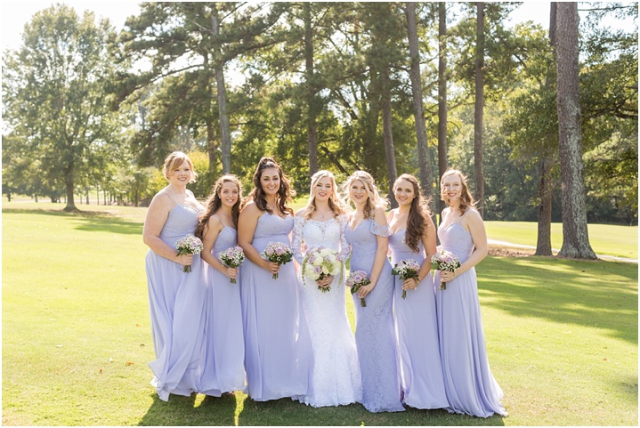 Outdoor Bridal Party country club wedding