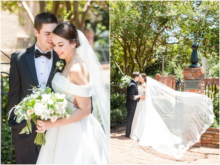 summer bride and groom portraits