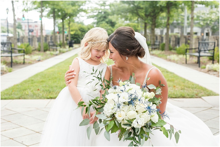 flower girl with bride greenville wedding