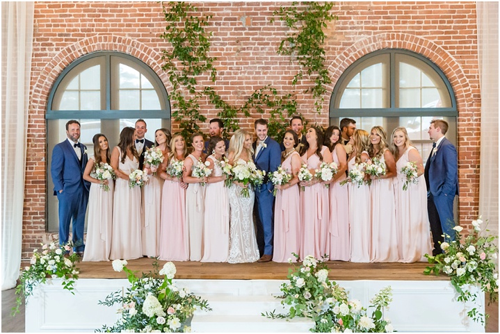 bridal party at summer downtown greenville sc wedding
