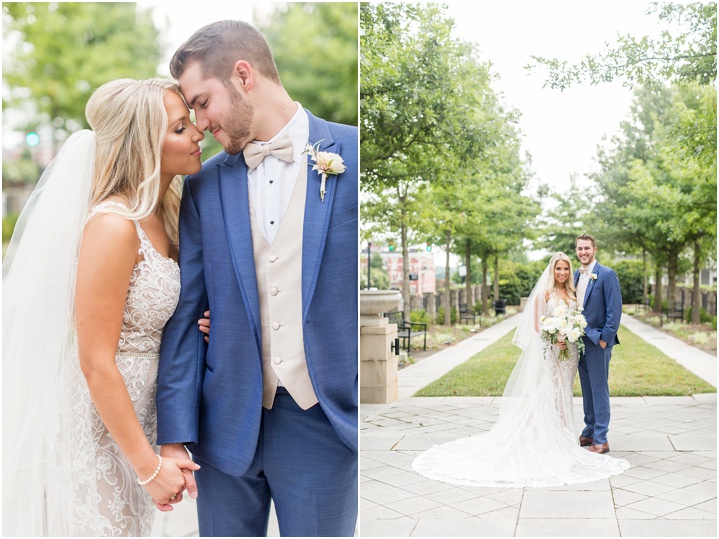 downtown greenville bride and groom portraits