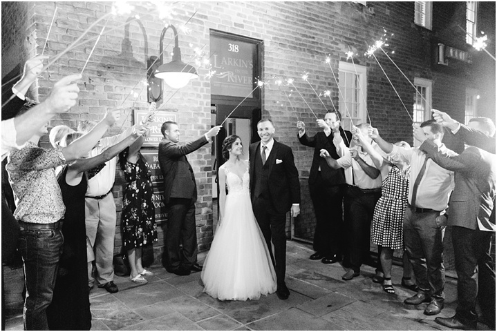 wedding day sparkler exit