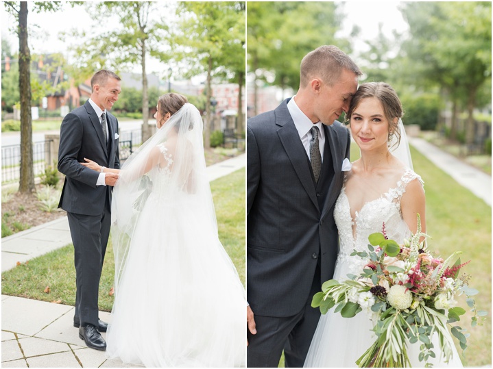 downtown greenville bride groom portraits wedding day