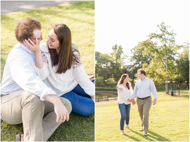 summer engagement session in a park