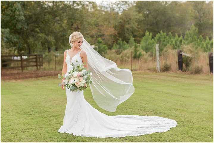 bridal portraits in early fall wedding