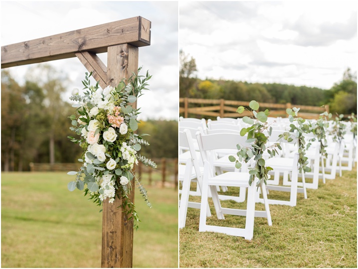 early fall wedding ceremony details