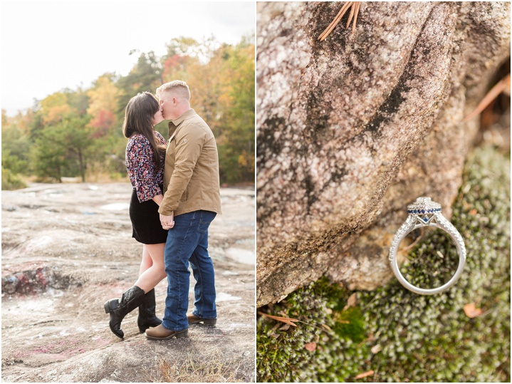 light and airy fall engagement on a mountain
