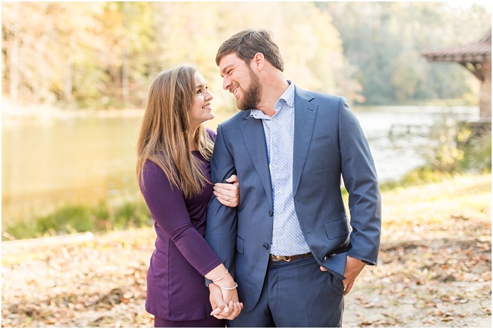 Fall Lake Engagement in Greenville, SC