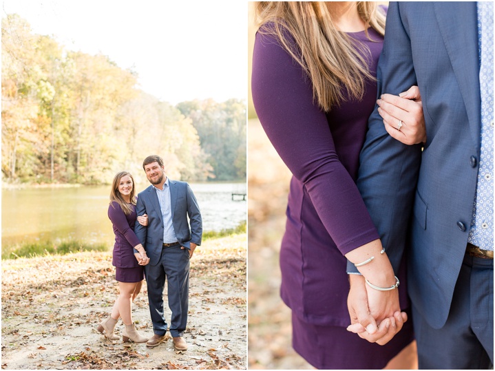 Light and Airy Fall Lake Engagement in Greenville, SC
