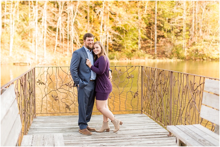 bright engagement photos on the lake