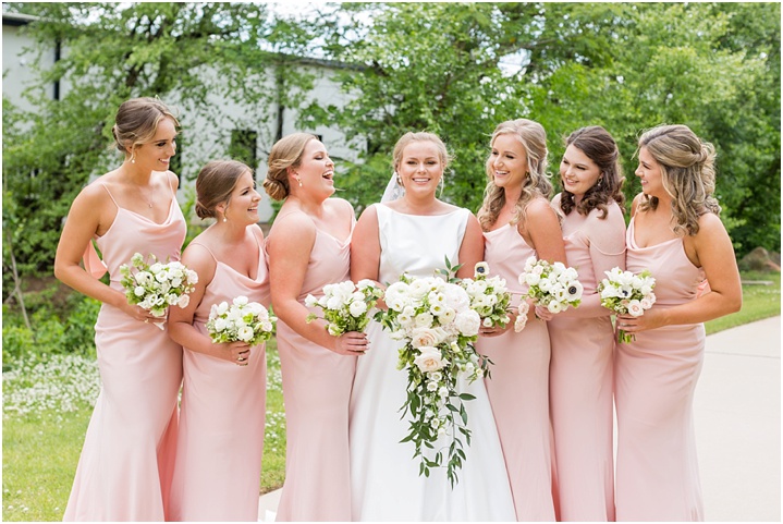 light pink bridesmaid dresses for spring wedding