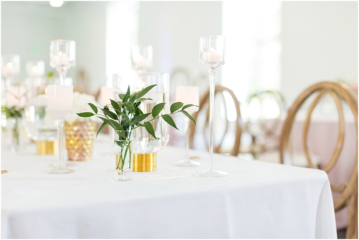 gold and white reception details greenville sc