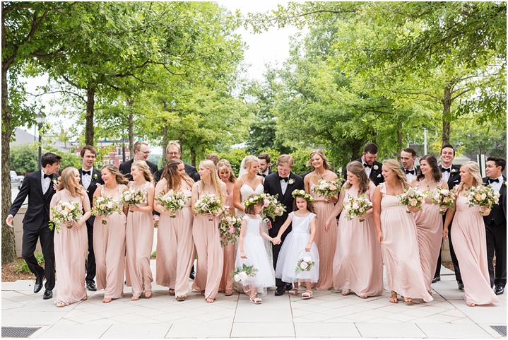large bridal party greenville ryan and alyssa photography