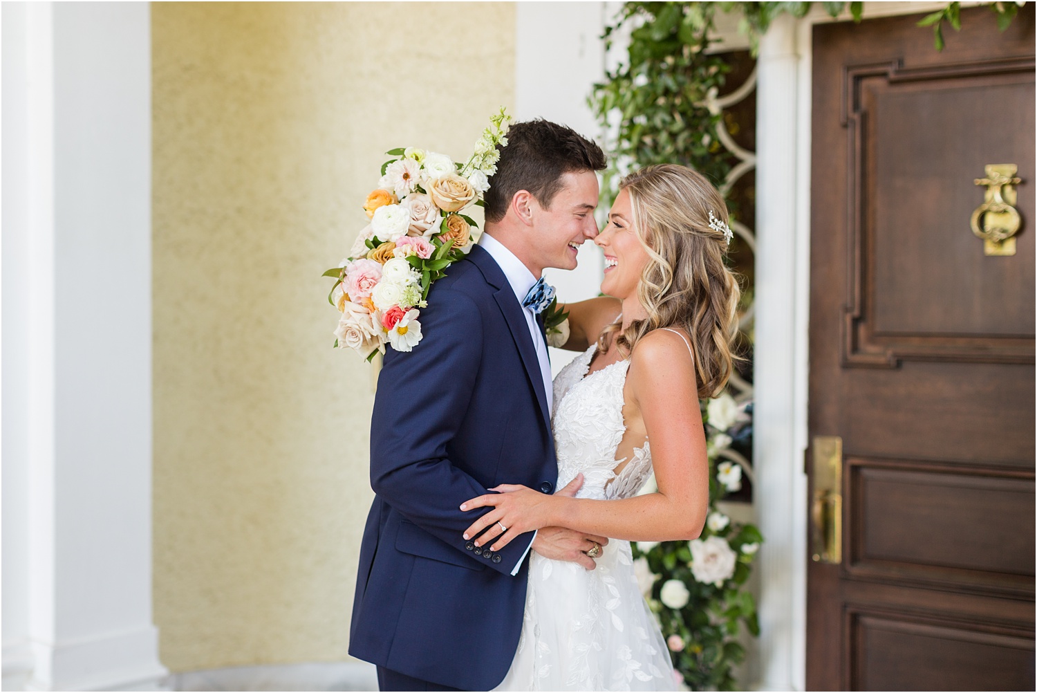 summer bride and groom portraits