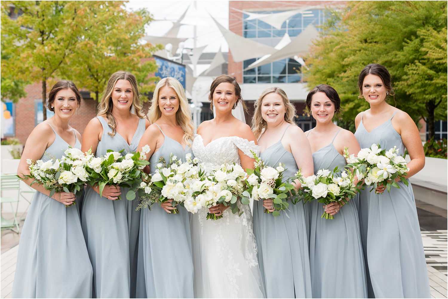 fall dusty blue bridesmaids