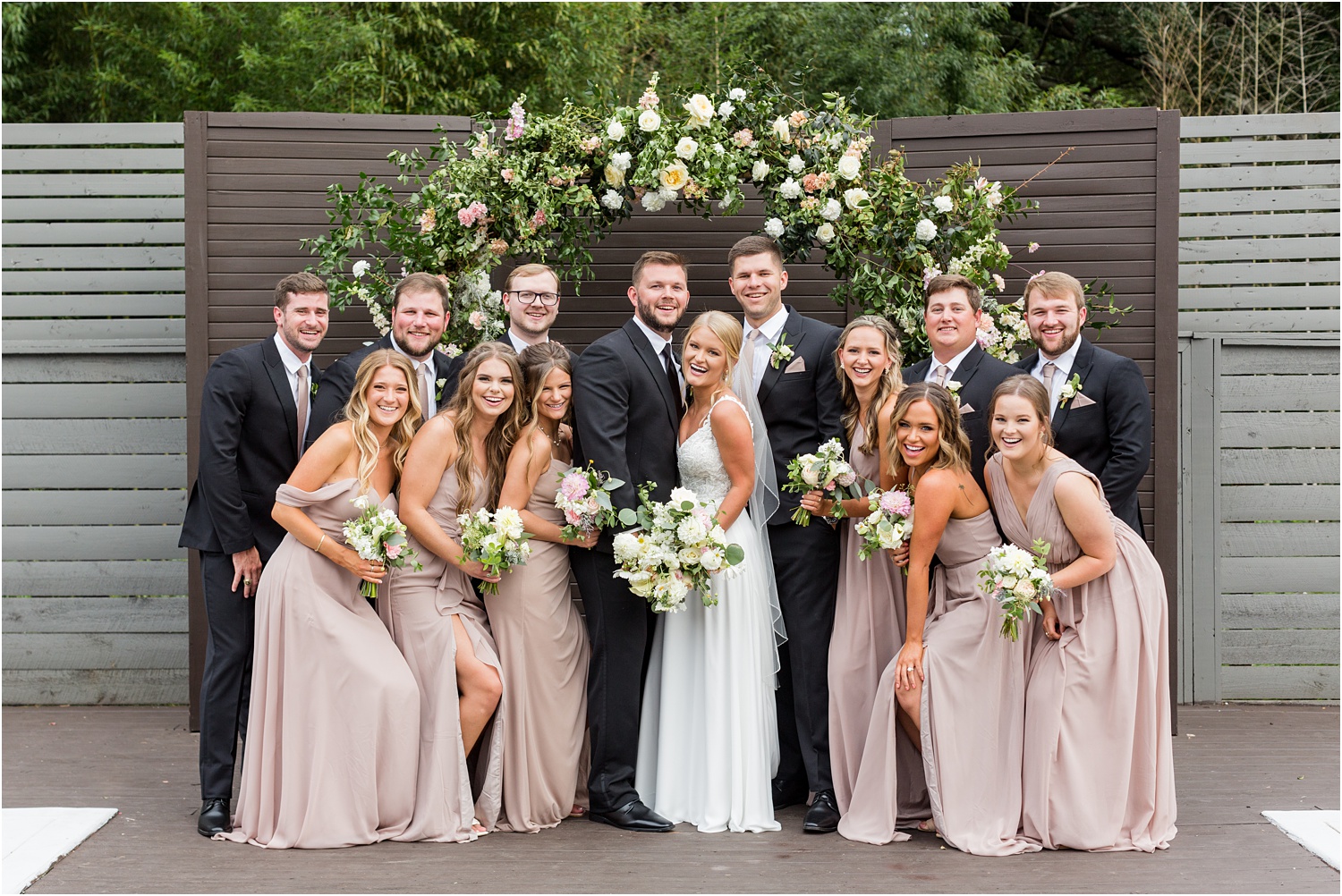 light and airy bridal party