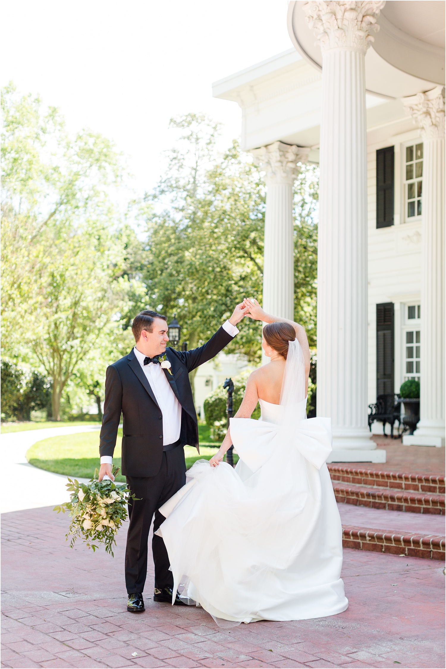 spring bride and groom portraits