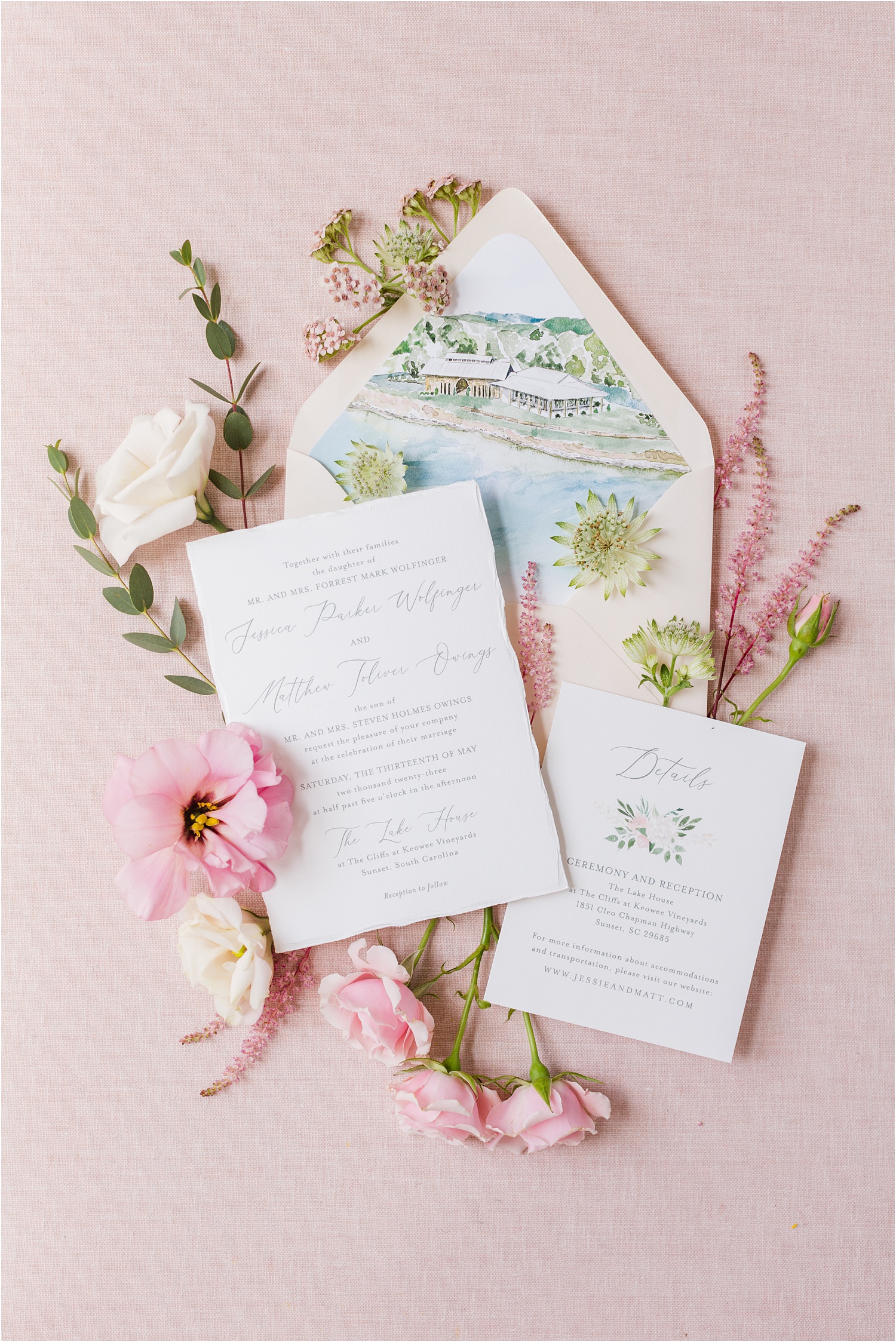 Cliffs at Keowee wedding invitations