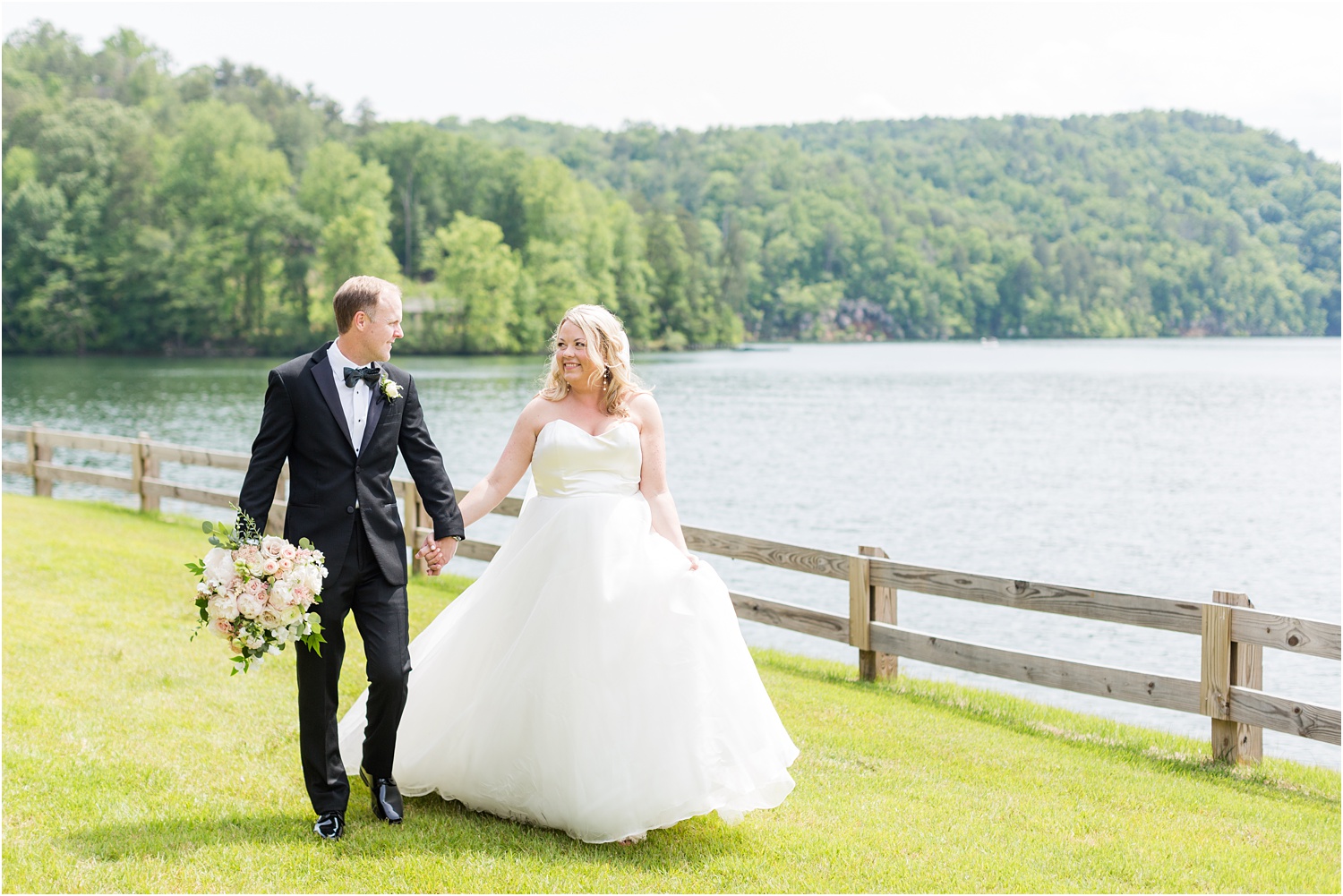 light airy lakeside wedding
