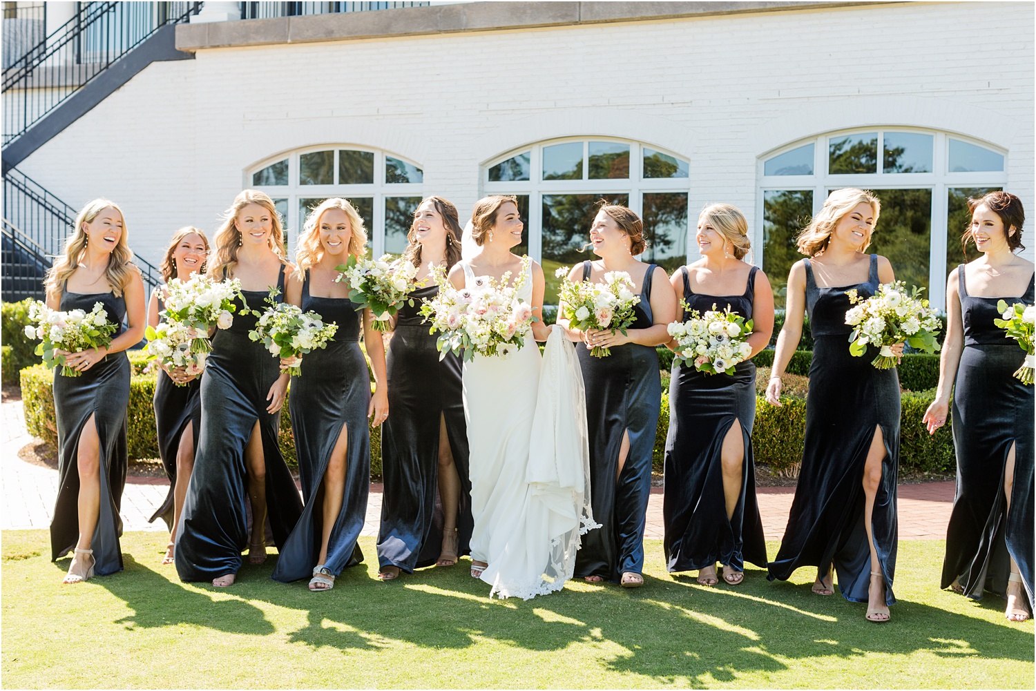 light airy bridal party photos