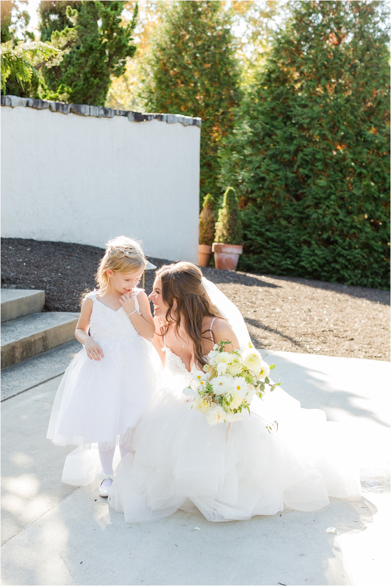 flower girl and bride