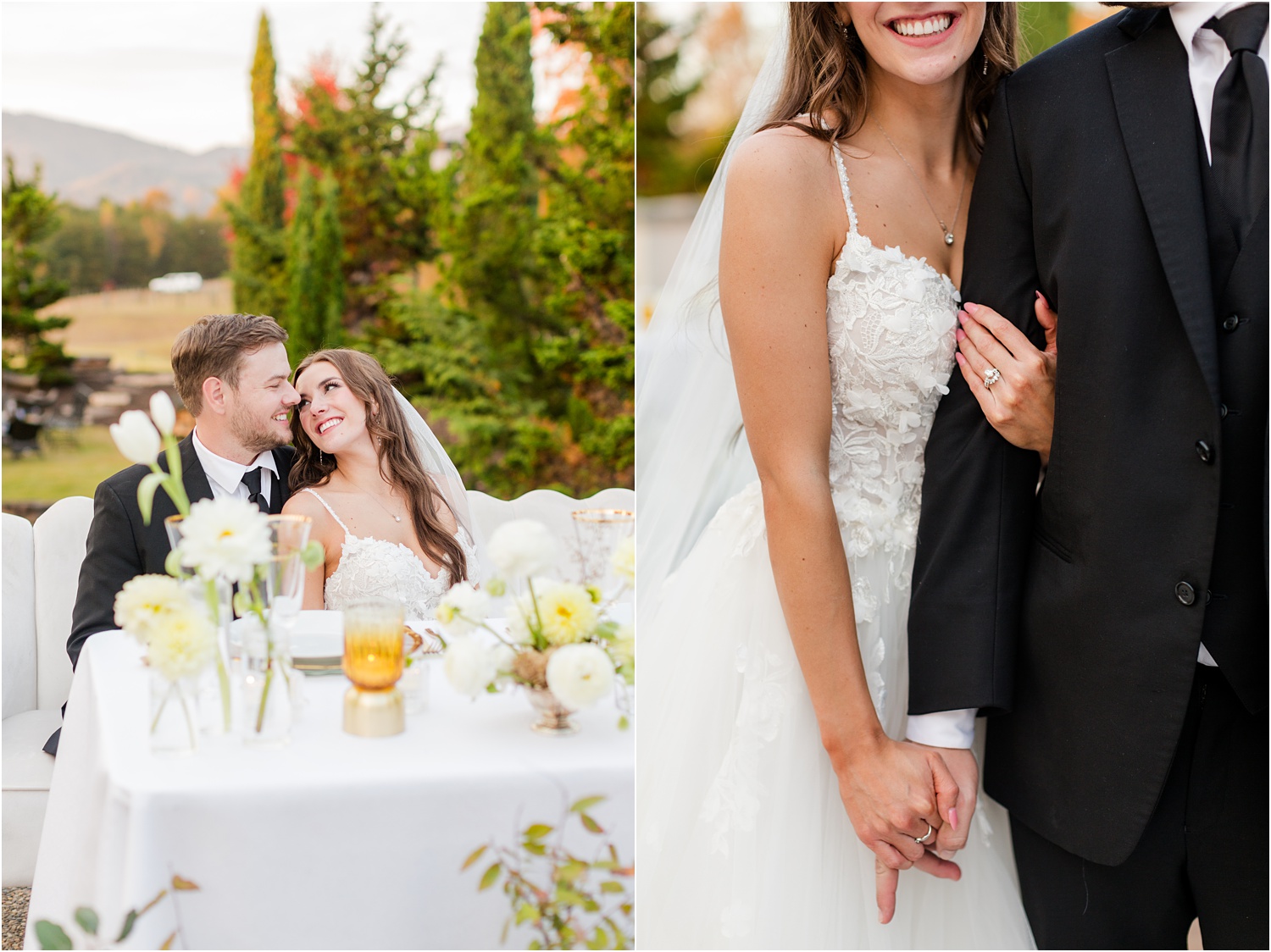 fall bride and groom photography
