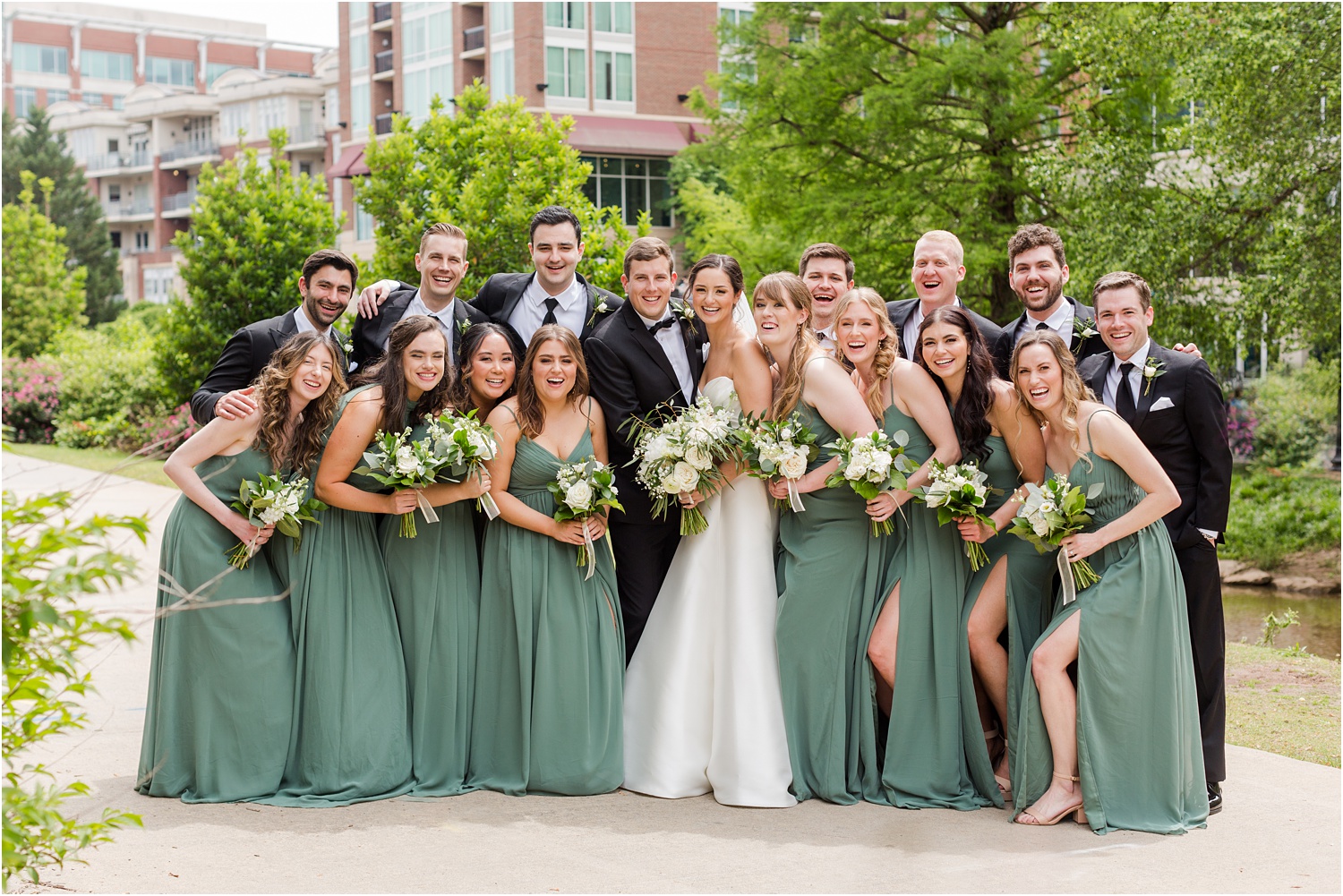 downtown greenville wedding party