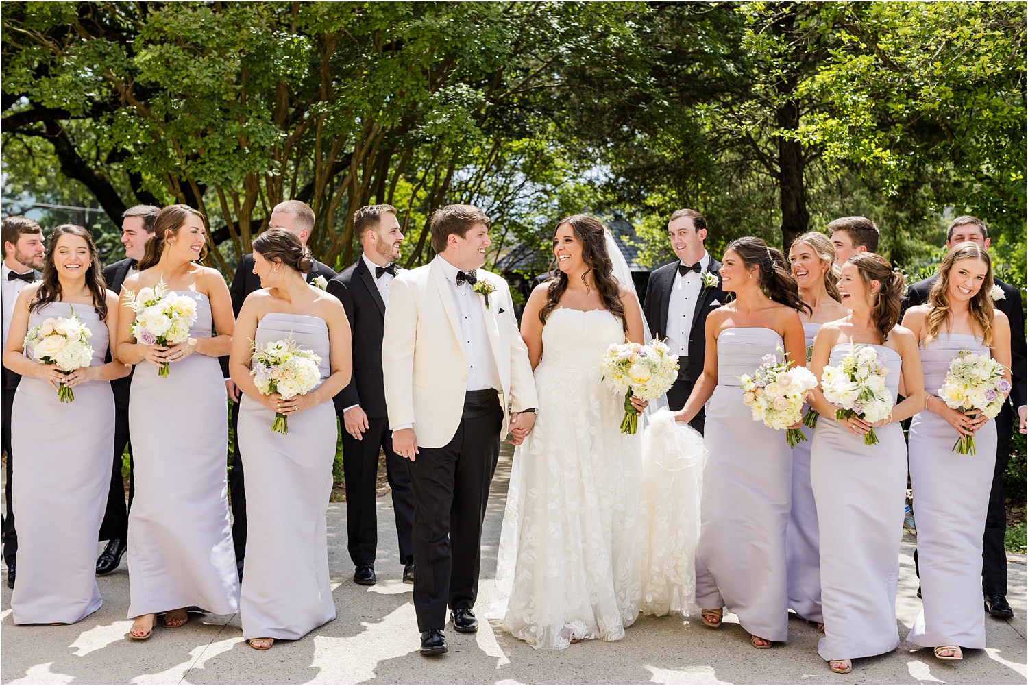 summer wedding party photography