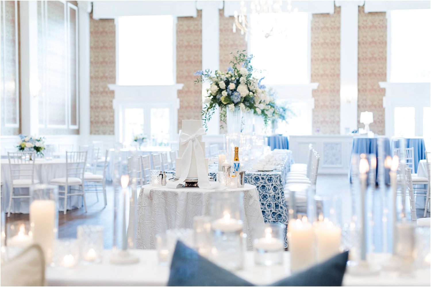 light airy summer wedding reception 