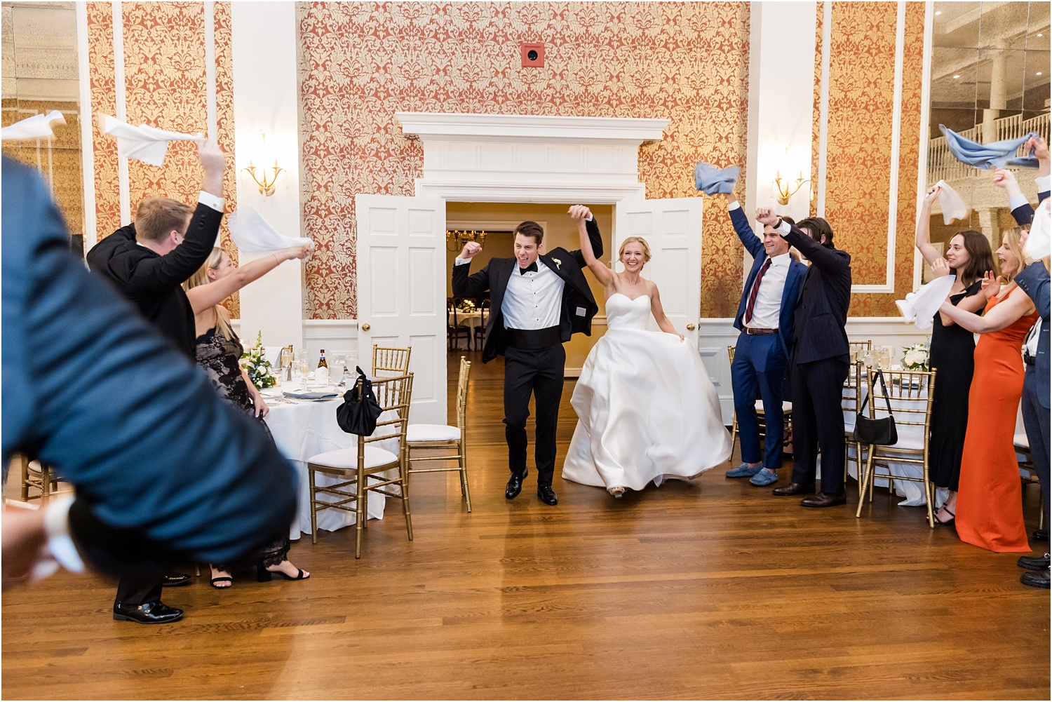 bride and groom reception entrance 