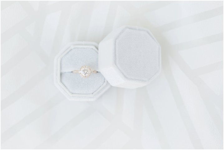 wedding ring in grey ring box
