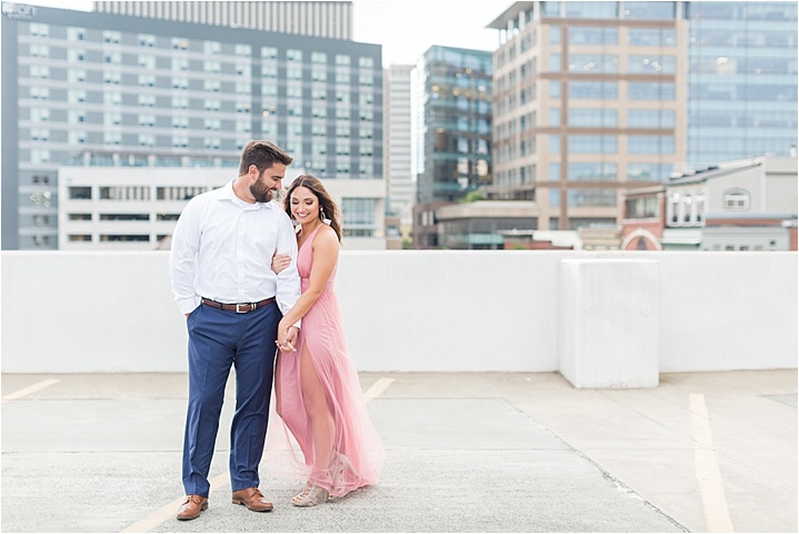 rooftop Greenville, South Carolina engagement